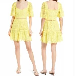 NWT SAYLOR Zuzanna Lace Flutter Sleeve
Minidress Lemon Yellow